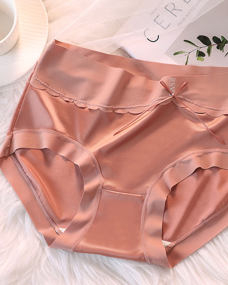 Panties de satén de cintura alta con control de abdomen de lujo
