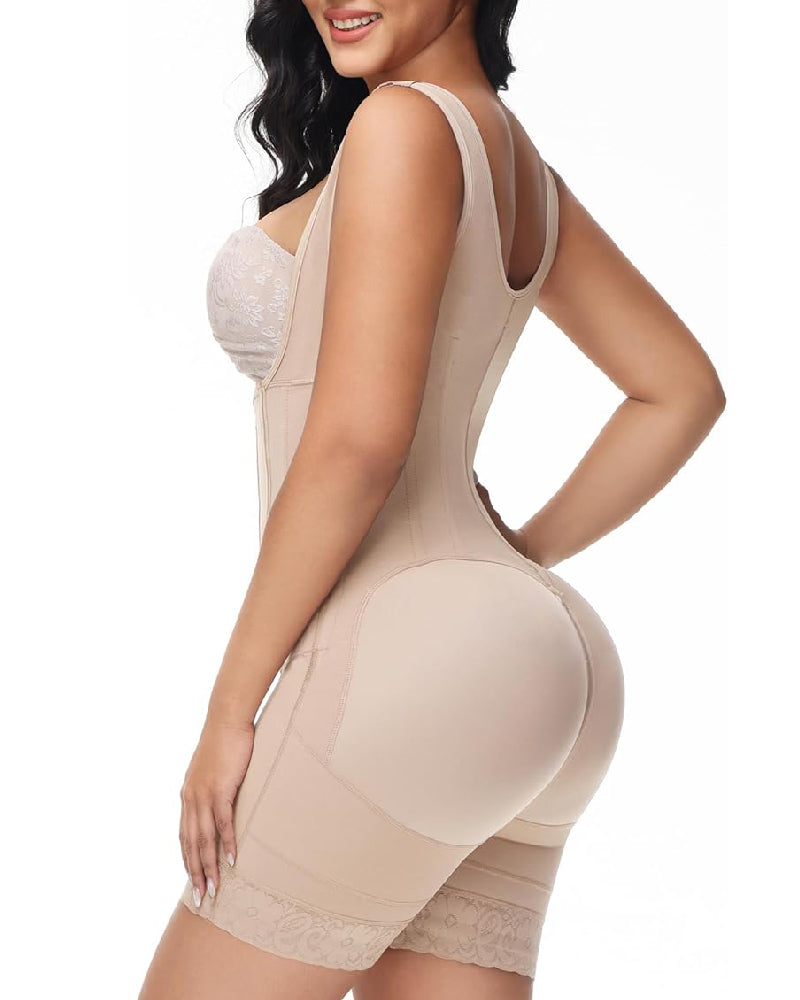 Shapshe® Faja de Alta Compresión con Cremallera Frontal hasta Media Muslo