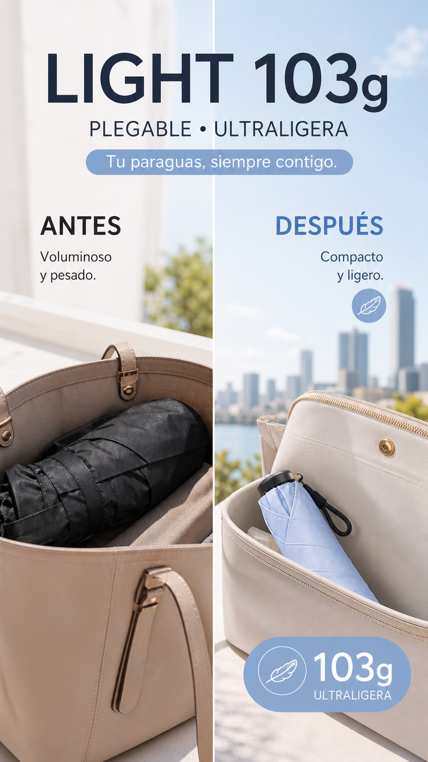 ☀️☔ ¡OFERTA 50% OFF! Paraguas Ultraligero UPF50+ – Protección Total