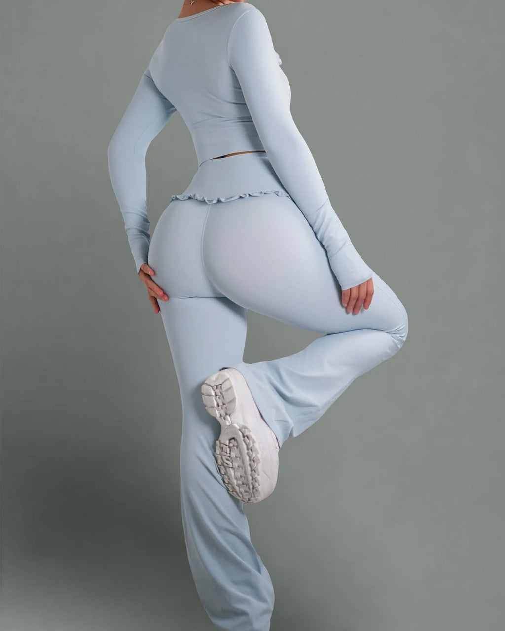 Conjunto Deportivo de Ballet con Volantes, Ajustado, Alta Elasticidad para Fitness y Yoga