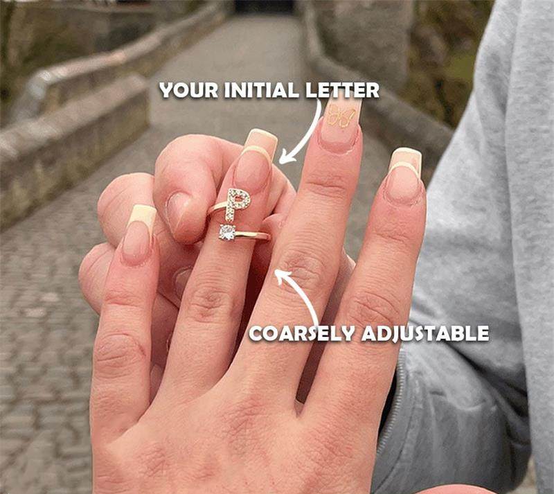 💍 ¡50% DE DESCUENTO AHORA! ❤️ Anillo con inicial de amor: personalizado, ajustable y perfecto como regalo significativo para ti o para un ser querido ✨