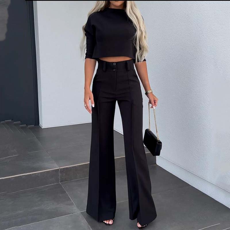 👚✨ Conjunto Elegante de Crop Top y Pantalón Palazzo para Mujer – Comodidad y Estilo en un Solo Look Chic y Moderno 💖🌟