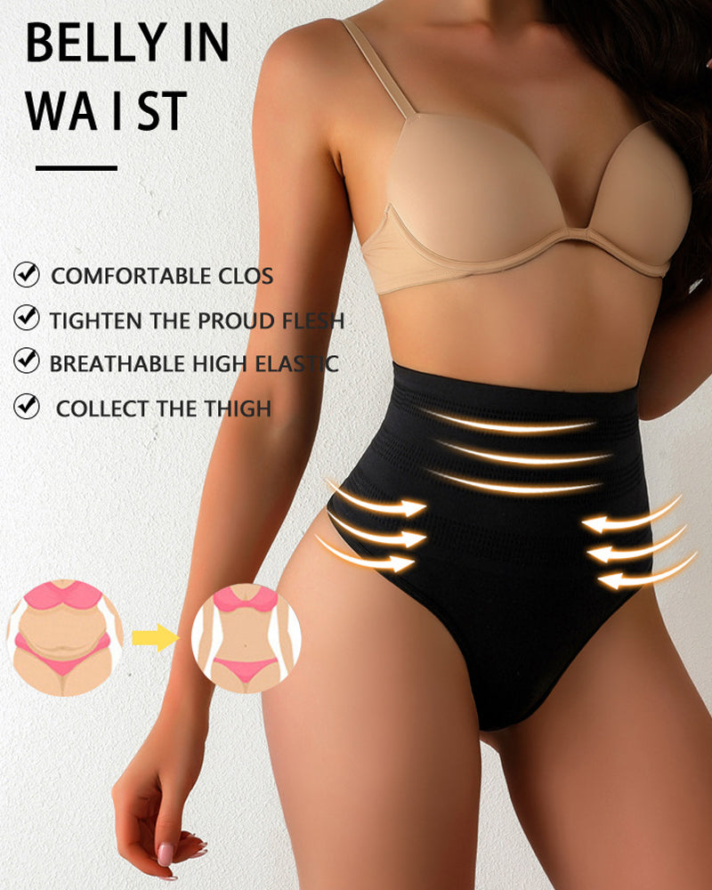 Bragas tanga de triángulo sexy de cintura alta con control de abdomen moldeadoras