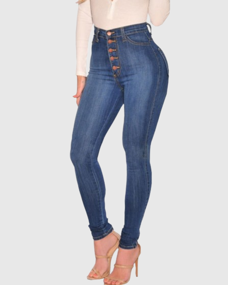 Jeans ajustados de tiro alto para mujer que realzan el glúteo