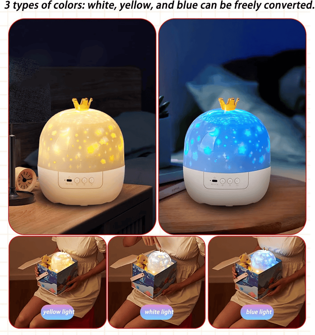 🌙 Proyector Nocturno Infantil – 15 Películas, Luz Suave y Carga por USB, Perfecto para Dormir o Jugar 🎥✨