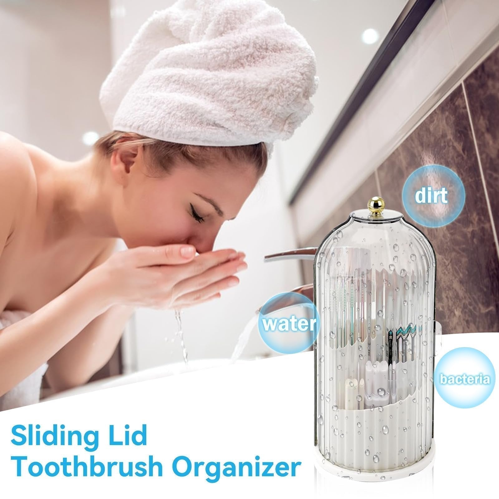 🪥✨ Organizador de Cepillos de Dientes con Tapa Deslizable – Higiénico, Práctico y Perfecto para un Baño Ordenado 🚿🌟