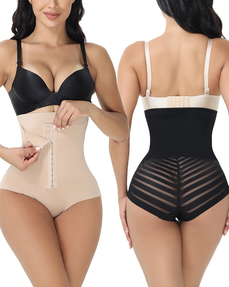 Shorts de malla transpirables de control abdominal y cintura alta