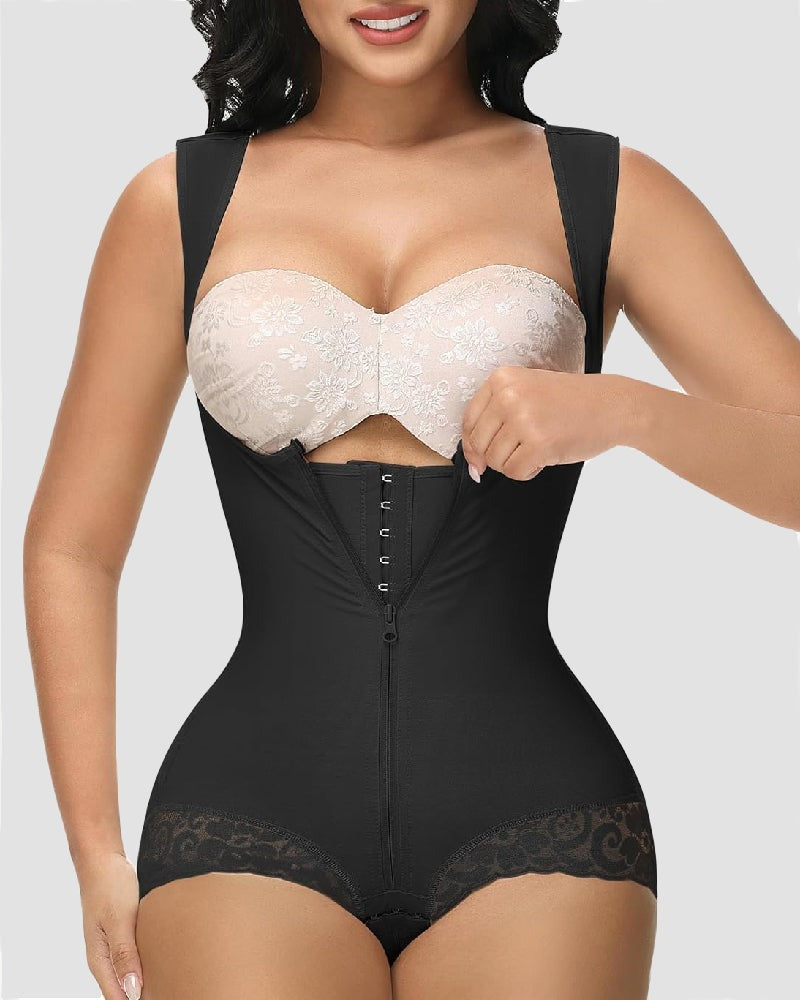 Shapshe® Moldeador Corporal de Alta Compresión con Control de Abdomen y Escote Abierto estilo Leopardo
