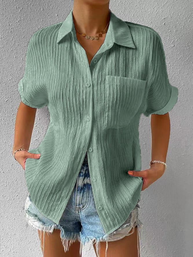 🔥 Camisa Casual de Cuello y Blusa Abotonada Suelta 2026 – Estilo Relajado y Versátil para Todo el Día 🌟👚