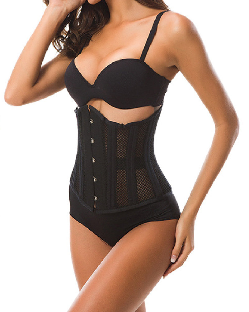 Corset Sexy Gótico de Acero 26 Reloj de Arena Underbust con Cordones, Hueco y Transpirable, Entrenador de Cintura