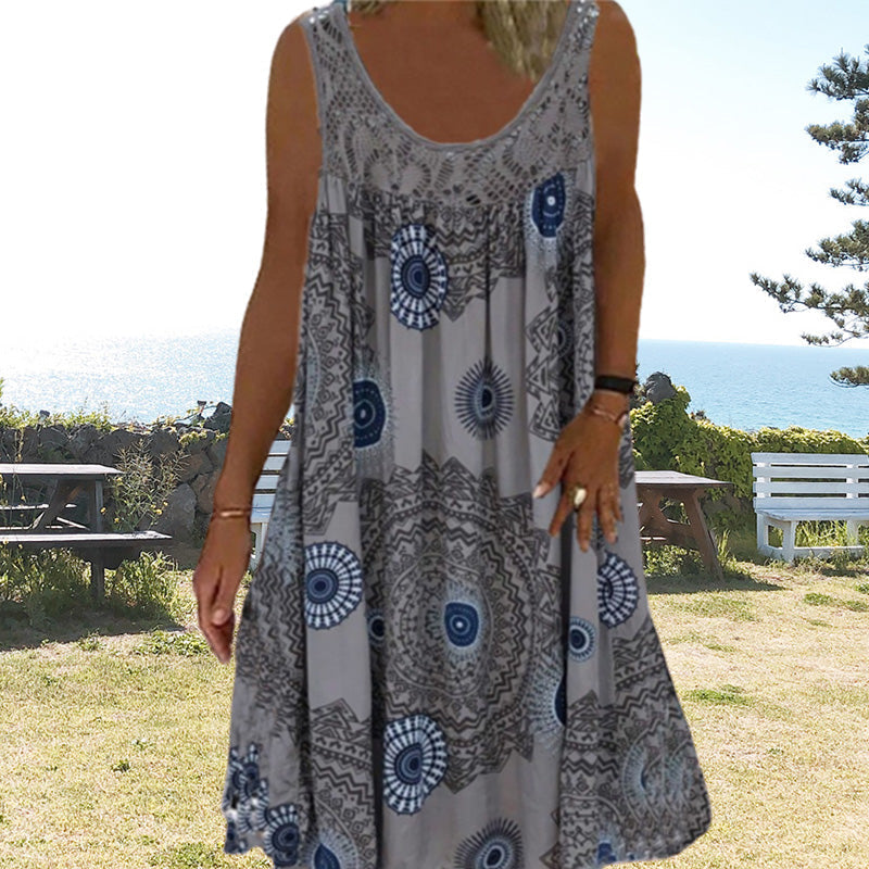 🌸👗 Vestido Estampado de Verano Sin Mangas para Mujer (Tamaño S-5XL) – Fresco, Elegante y Perfecto para los Días Soleados ☀️🌿