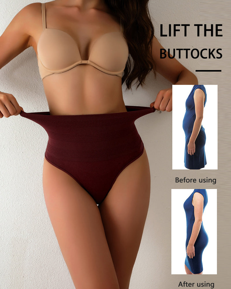 Bragas tanga de triángulo sexy de cintura alta con control de abdomen moldeadoras