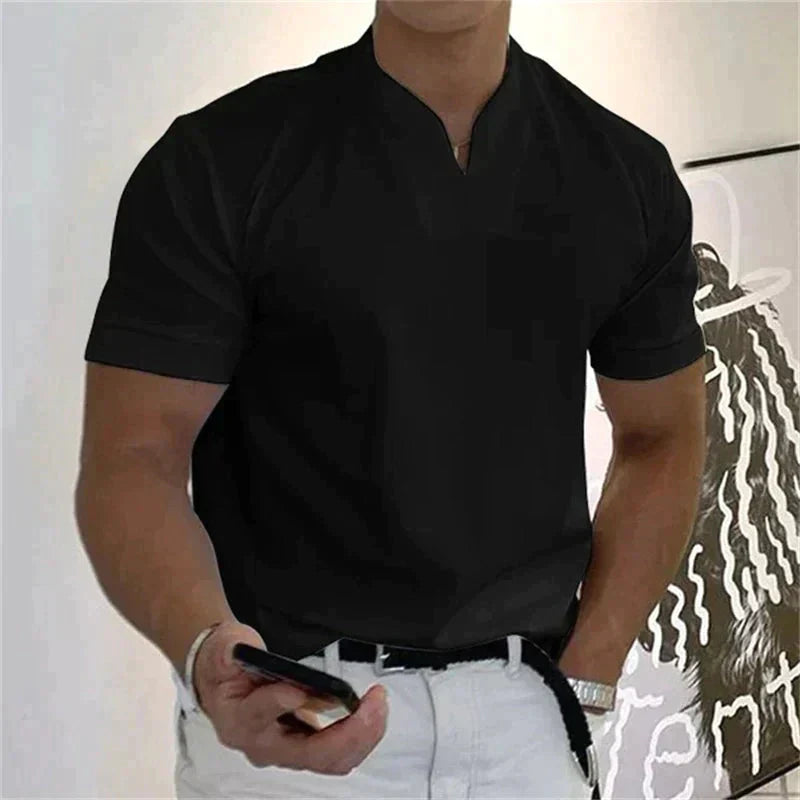 👕 Camiseta Holgada de Hombre 2026 – Cuello en V, Manga Corta, Estilo Verano Fresco y Moderno ☀️✨