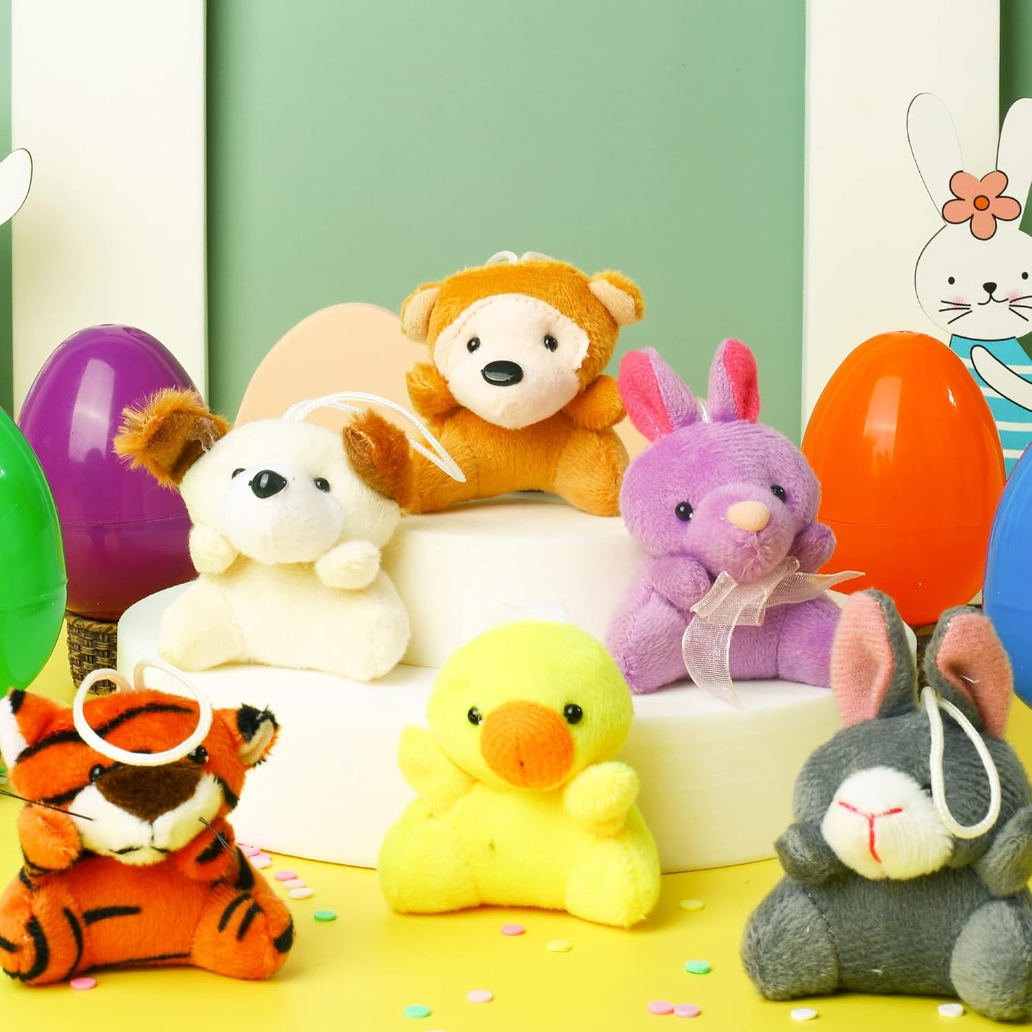 🐣 Huevos de Pascua Pre-rellenados con Animales de Peluche – Diversión y Sorpresa para Niños ✨🧸