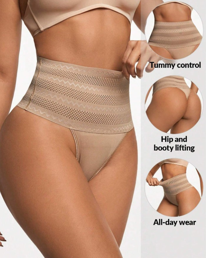 Tanga moldeadora de talle alto para mujer, transpirable, control de abdomen, ropa interior modeladora