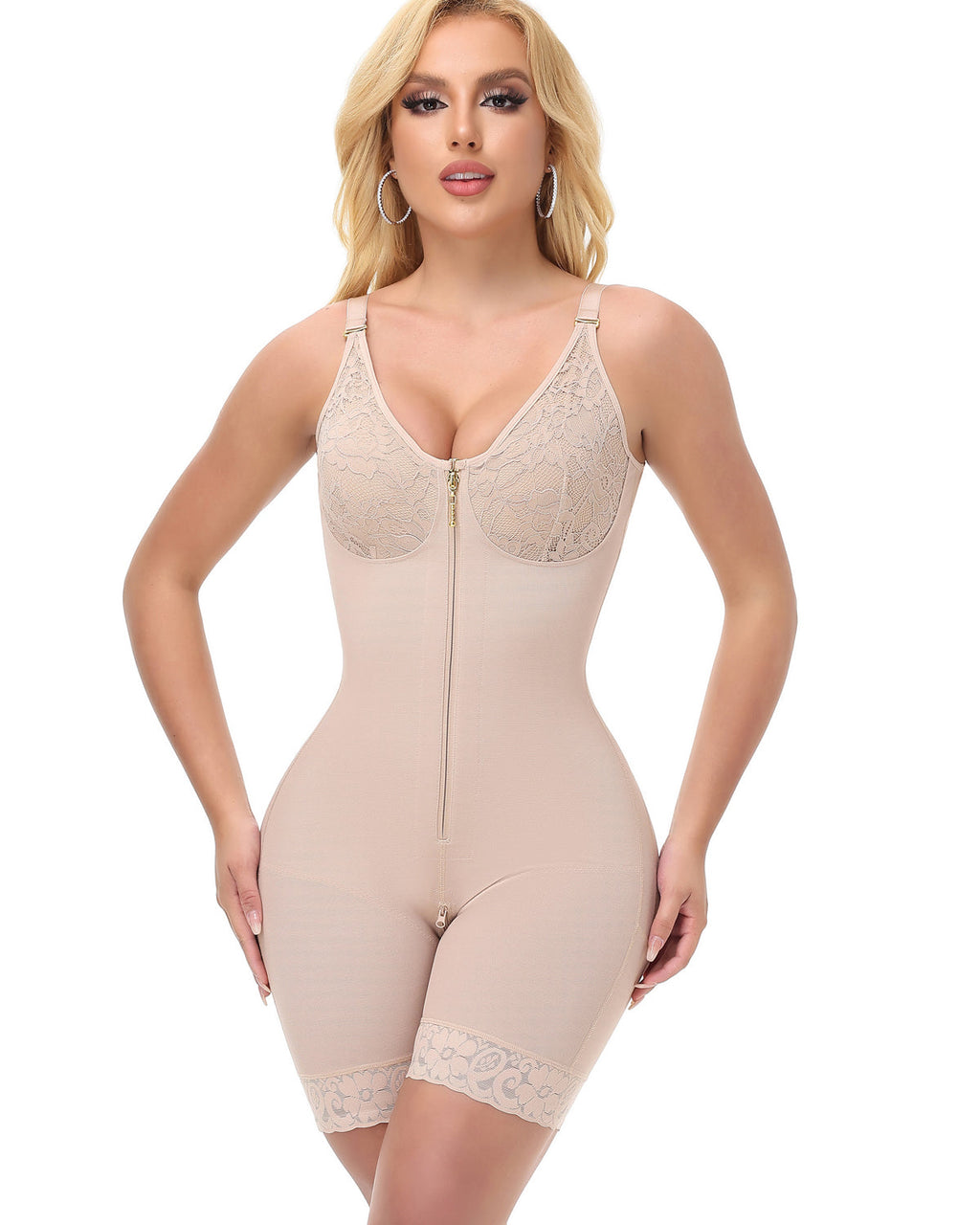 Shapshe® Faja Moldeadora de Cuerpo Completo con Control de Abdomen y Copa de Encaje en Forma de Reloj de Arena