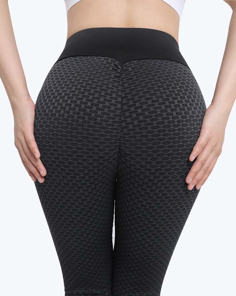 Leggings Deportivos Levantacola de Panal Anticelulitis de Cintura Alta para Yoga