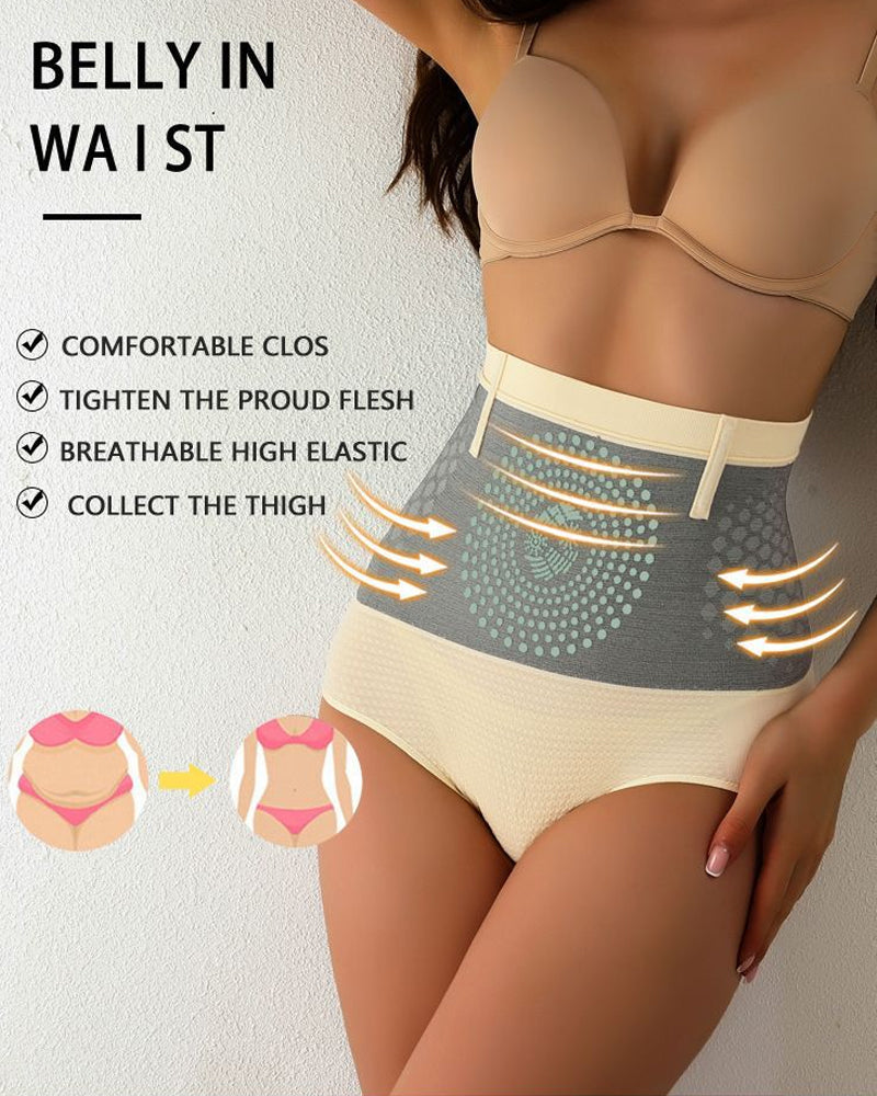Panties Femeninos de Terapia Magnética para Calentar el Útero, Sin Costuras, de Cintura Alta y Control de Abdomen