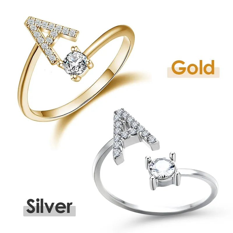💍 ¡50% DE DESCUENTO AHORA! ❤️ Anillo con inicial de amor: personalizado, ajustable y perfecto como regalo significativo para ti o para un ser querido ✨