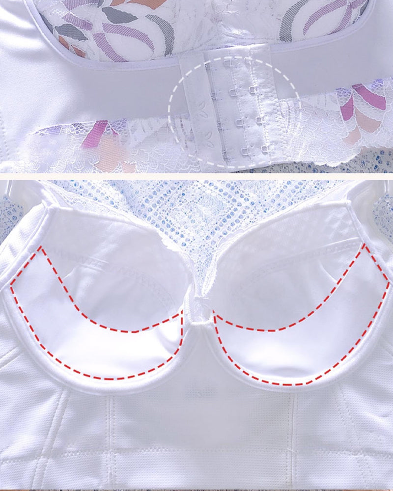 Sostén Push Up Sin Aros para Mujer con Soporte Lateral, Corsé Largo y Tirantes Anchos Ajustables