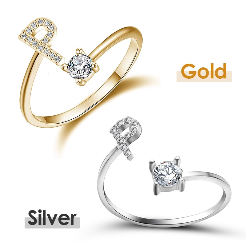 💍 ¡50% DE DESCUENTO AHORA! ❤️ Anillo con inicial de amor: personalizado, ajustable y perfecto como regalo significativo para ti o para un ser querido ✨