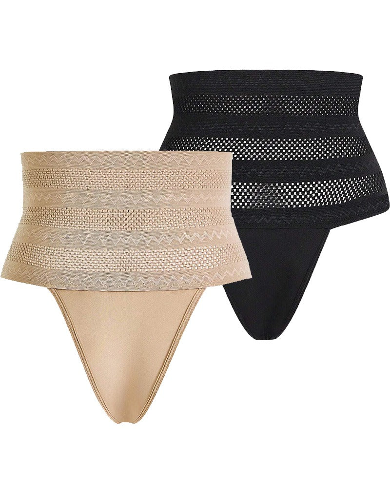 Tanga moldeadora de talle alto para mujer, transpirable, control de abdomen, ropa interior modeladora
