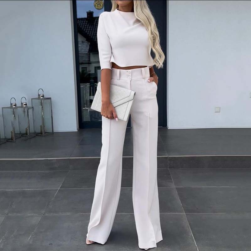 👚✨ Conjunto Elegante de Crop Top y Pantalón Palazzo para Mujer – Comodidad y Estilo en un Solo Look Chic y Moderno 💖🌟