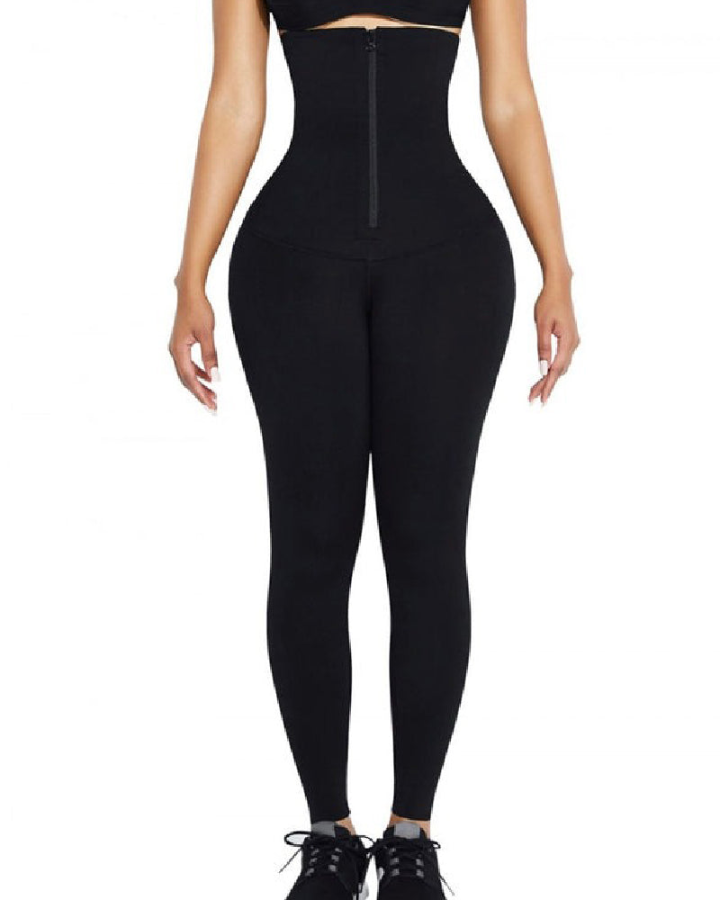 Leggings de Cintura Alta 2 en 1 con Cierre, Ajuste Slim y Control de Abdomen para Gimnasio