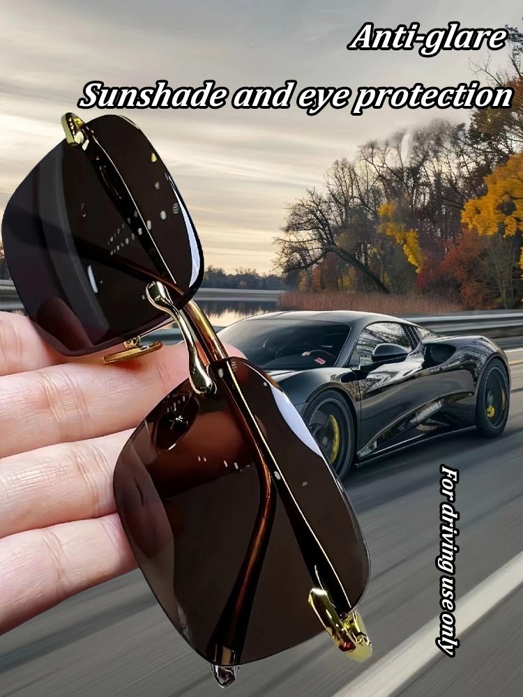 ⏰🔥 ¡50% DE DESCUENTO POR TIEMPO LIMITADO! 👓 Gafas de Sol Sin Montura Crystal Stone – Estilo y Protección UV 😎✨