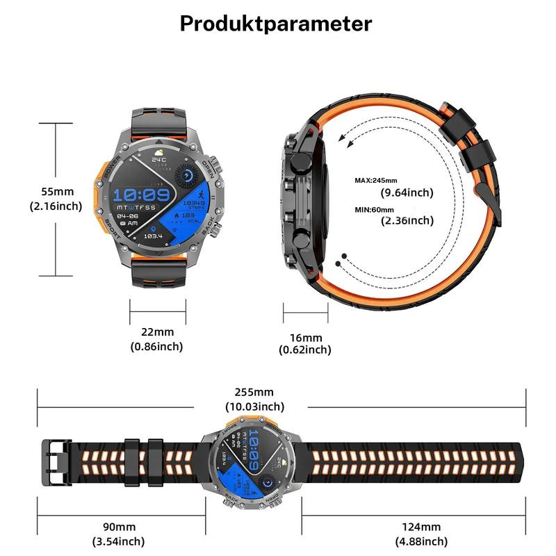 🔥 50% DE DESCUENTO 🔥 Smartwatch HD 1.52" para Hombres – Llamadas, Control de Música, Modos Deportivos Múltiples, Resistente al Agua IP68 y Batería de Larga Duración ⌚💪