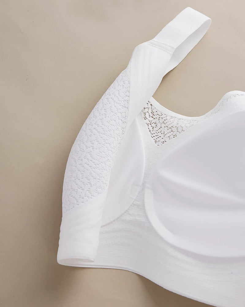 Sostén inalámbrico de encaje para mujer, anti-caída, minimizador, delgado, transpirable, ropa interior talla grande