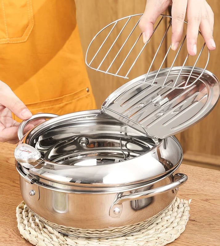 Freidora con tapa abatible con control de temperatura, 49 % de descuento,