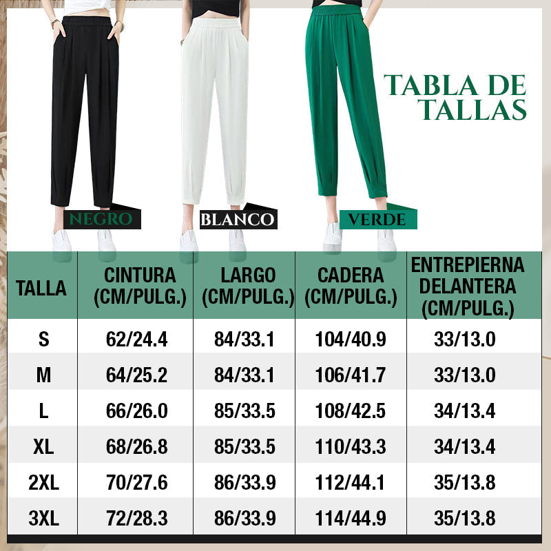 Pantalones rectos de enfriamiento casual para mujer