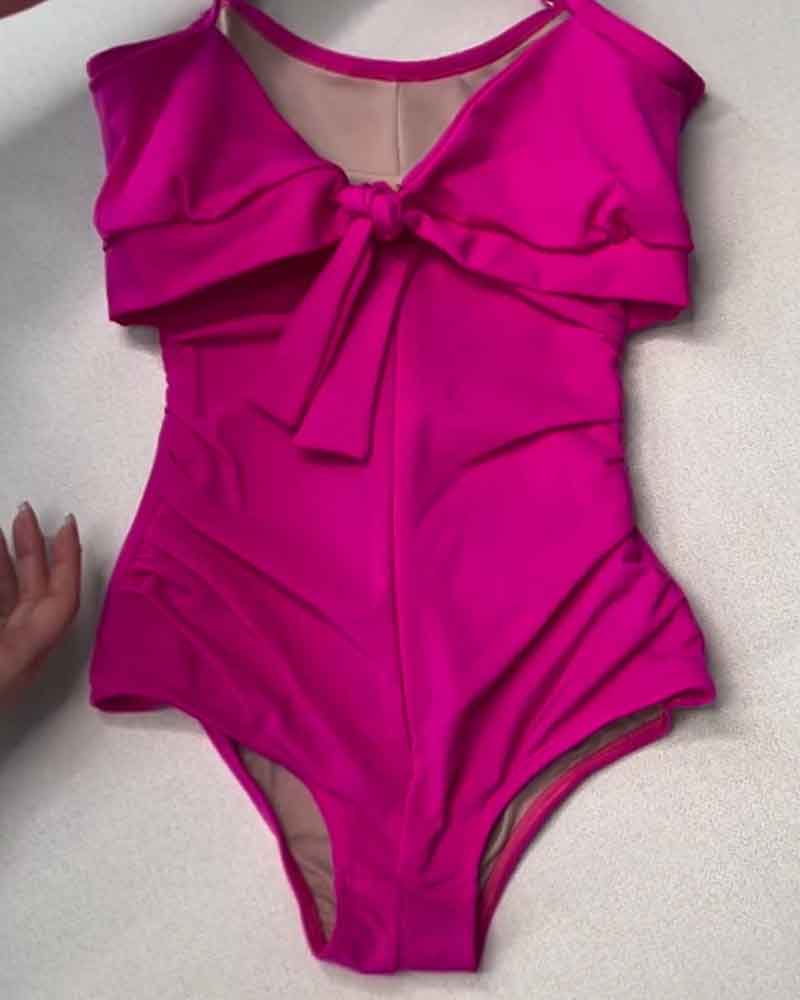 Traje de baño entero moldeador con control de abdomen y fruncido de cintura alta