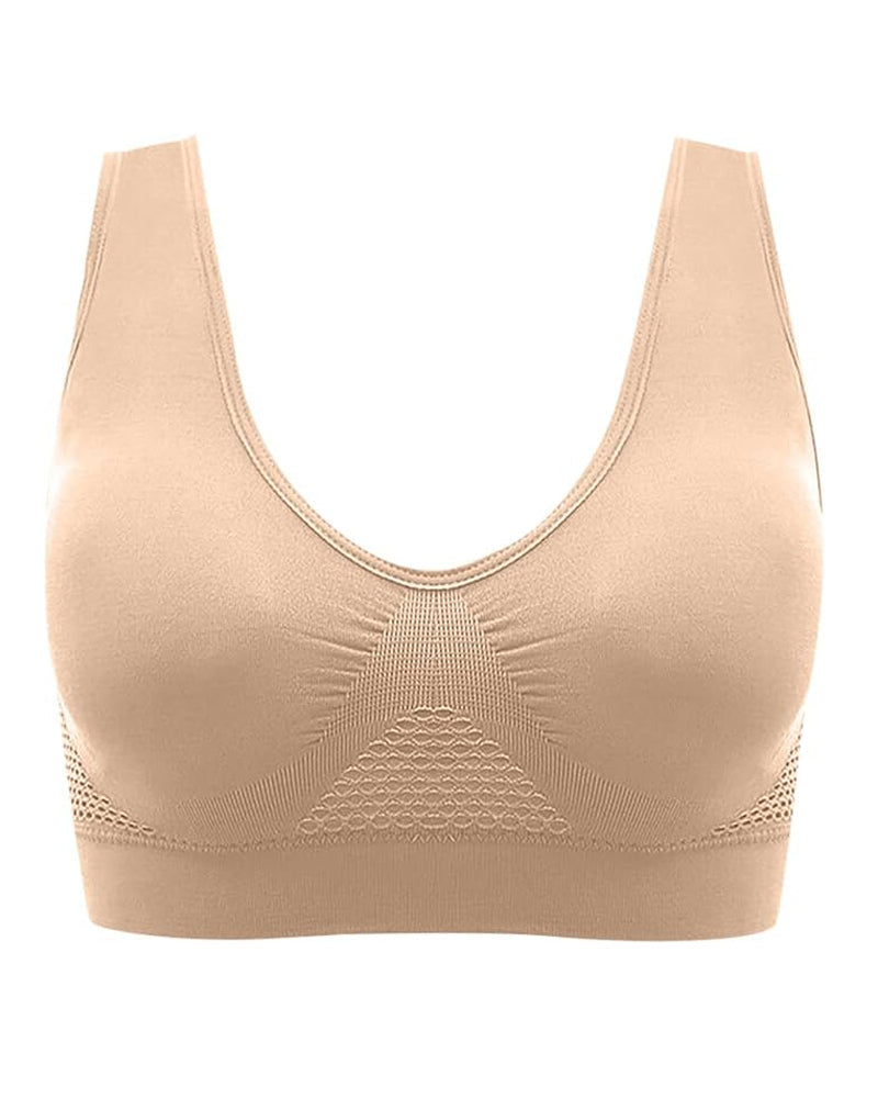 Top deportivo para mujer, transpirable, con soporte alto, diseño calado y anti-flacidez, sujetador para yoga