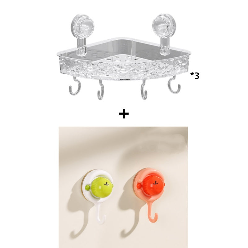 🚿✨ Soporte de Ducha de Pared con Ventosa y Ganchos – Práctico y Resistente para Organizar tu Espacio en el Baño 💧🛁