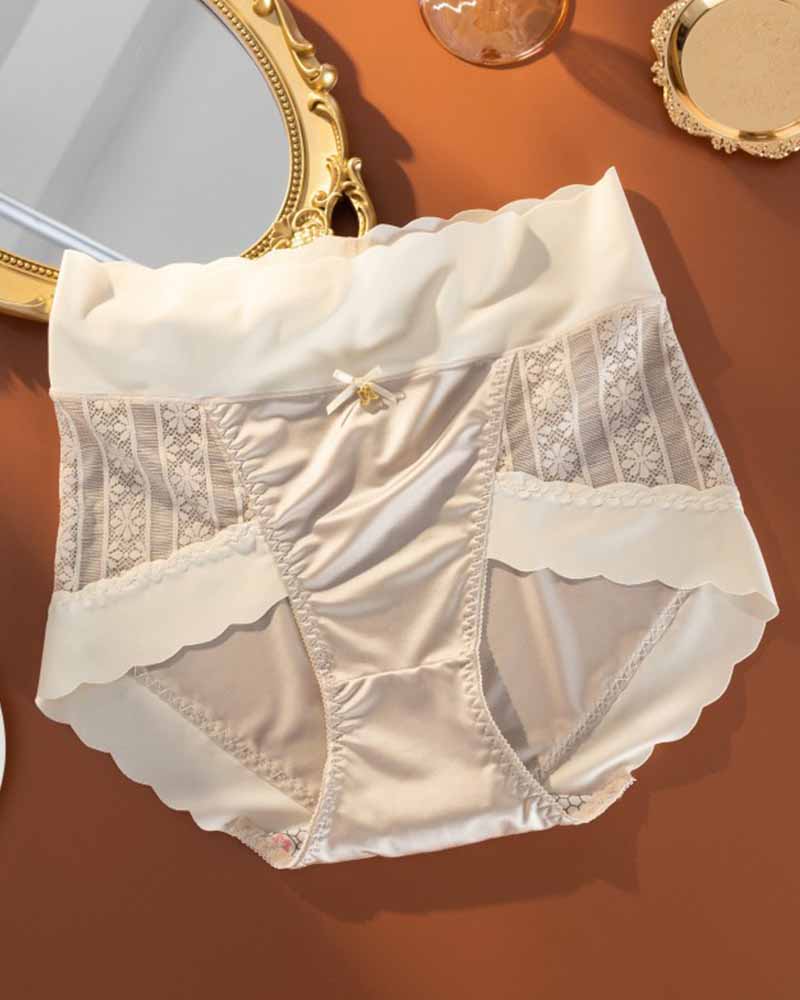 Ropa interior sin costuras de cintura alta, cómoda, ligera y lujosa de seda fría