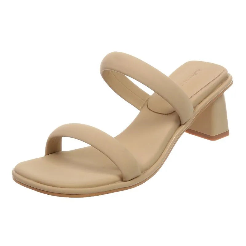 Sandalias de Tacón Cuero Suave Esencia Cumbre Armonía, Elegancia Cómoda Todo el Día