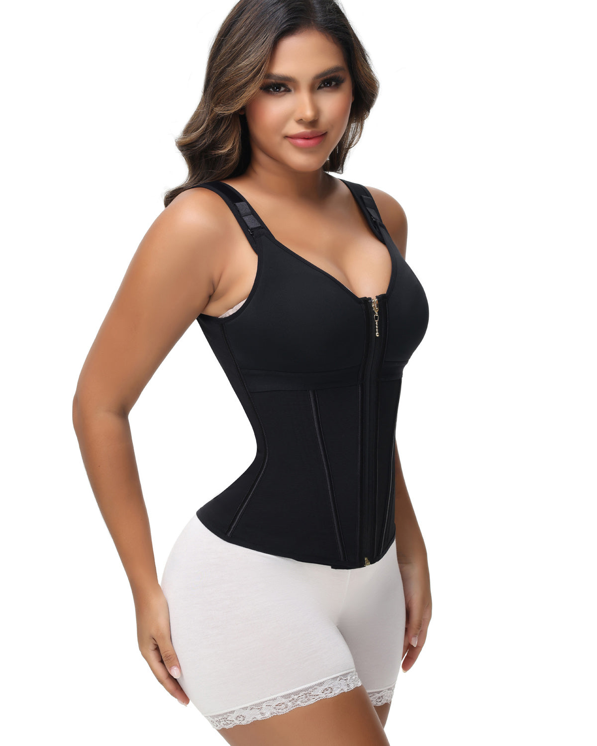Shapshe® Fajas Colombianas Trainer de Cintura con Cremallera Frontal, Varillas de Acero y Control de Abdomen