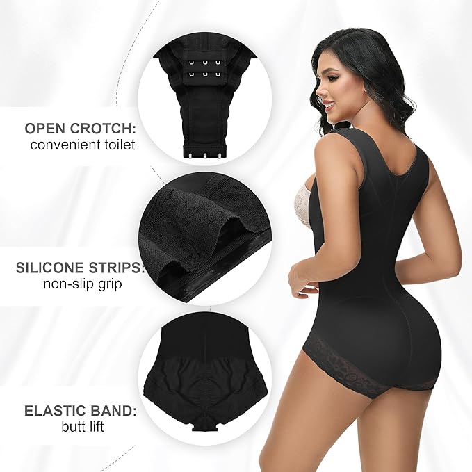 Shapshe® Fajas Colombianas Doble Control de Abdomen Post Cirugía Soporte para la Espalda Revenge Shapewear