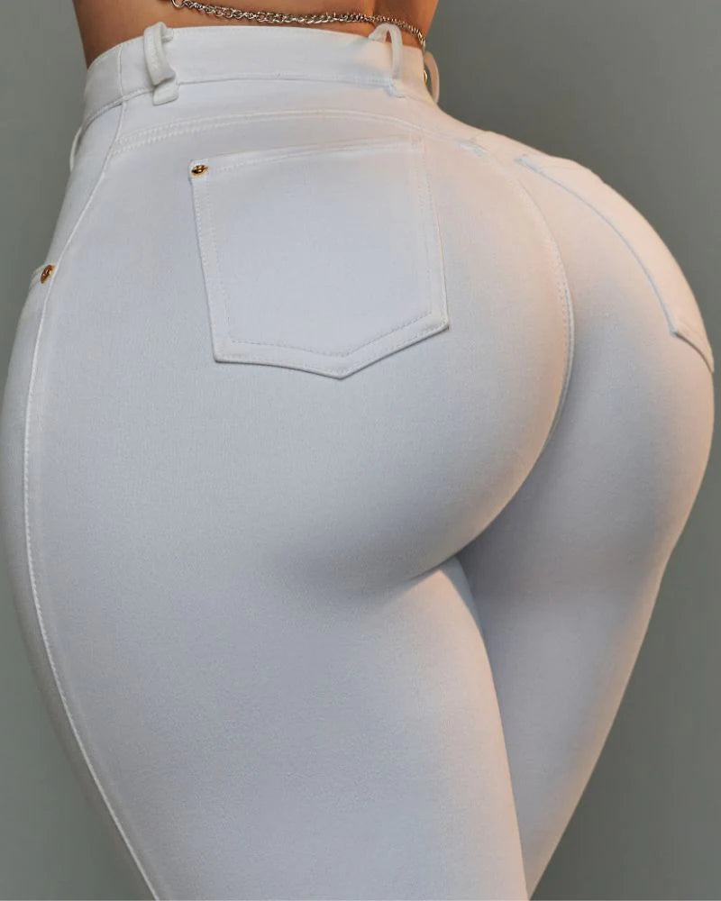 Jeans Colombianos Ajustados de Cintura Alta para Mujer, Estirables, Levanta Glúteos y Realza Curvas