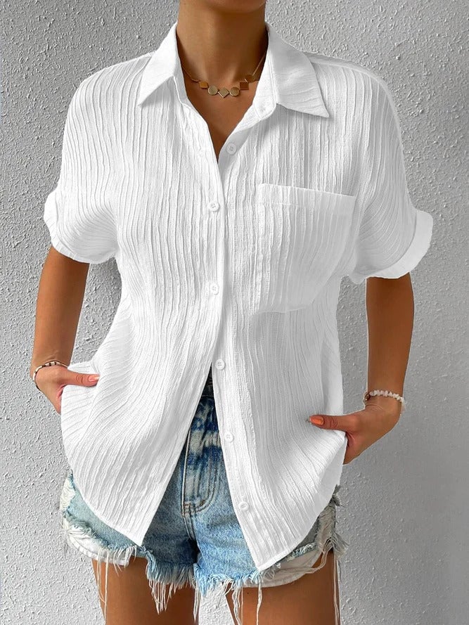 🔥 Camisa Casual de Cuello y Blusa Abotonada Suelta 2026 – Estilo Relajado y Versátil para Todo el Día 🌟👚