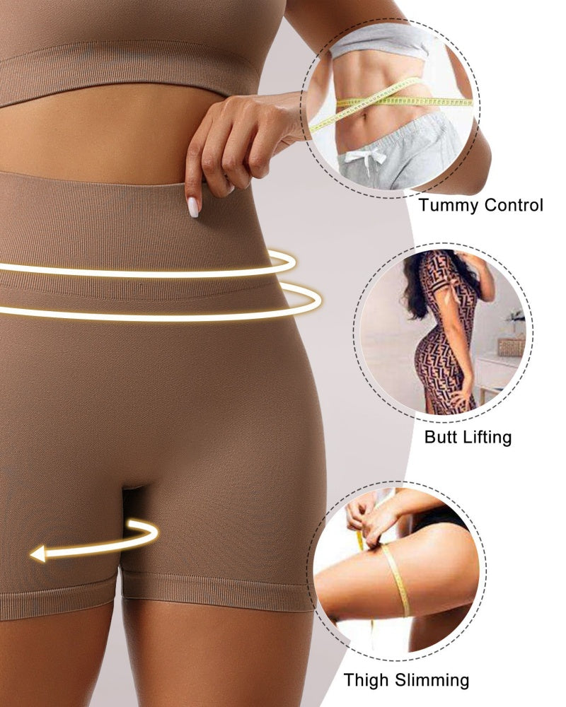 Shorts moldeadores delgados de control abdominal, levantamiento de cadera y tiro medio