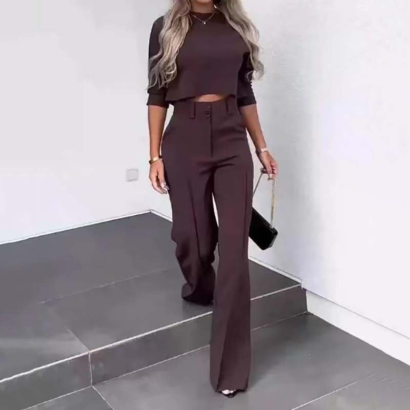 👚✨ Conjunto Elegante de Crop Top y Pantalón Palazzo para Mujer – Comodidad y Estilo en un Solo Look Chic y Moderno 💖🌟