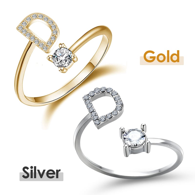 💍 ¡50% DE DESCUENTO AHORA! ❤️ Anillo con inicial de amor: personalizado, ajustable y perfecto como regalo significativo para ti o para un ser querido ✨