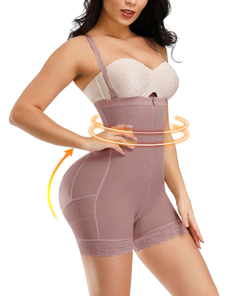 Shapshe® Corsé Faja Control de Abdomen Levanta Glúteos Panties Moldeadores Body Abierto con Cremallera