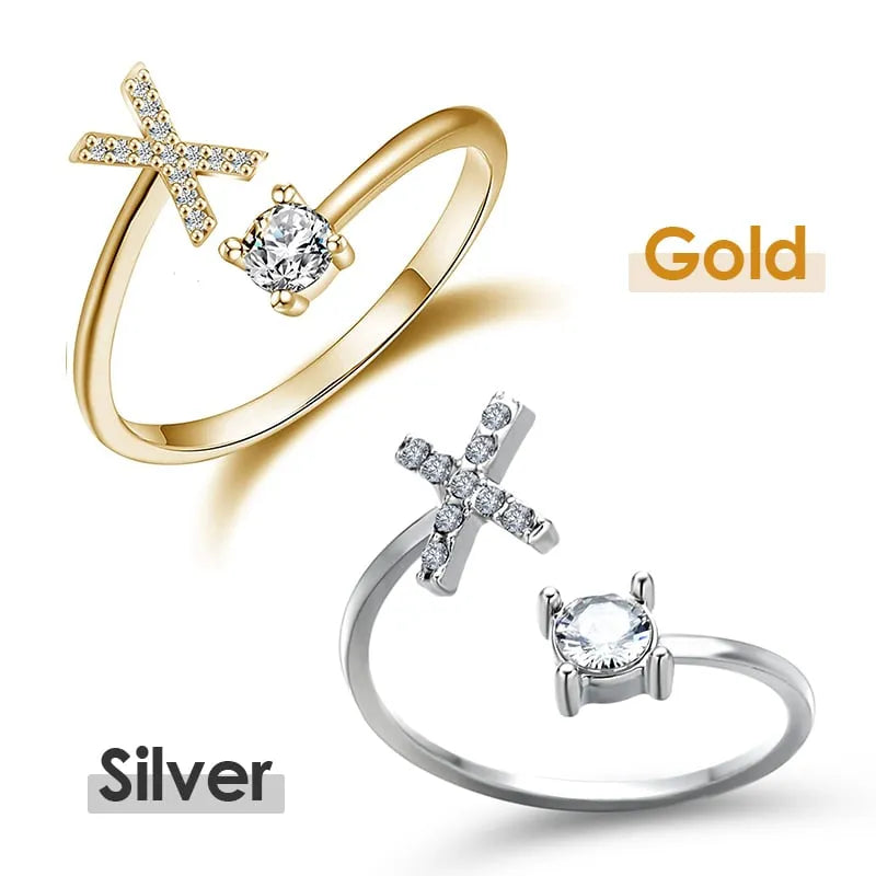 💍 ¡50% DE DESCUENTO AHORA! ❤️ Anillo con inicial de amor: personalizado, ajustable y perfecto como regalo significativo para ti o para un ser querido ✨