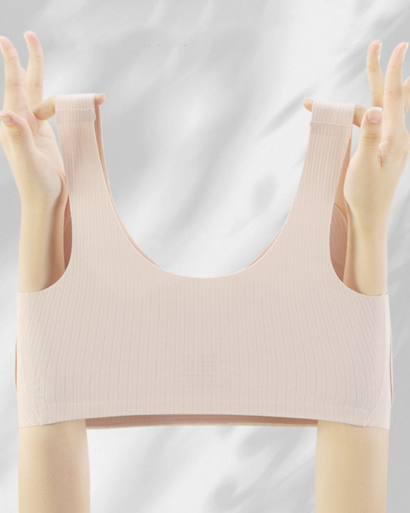 Sostén Suave Sin Costuras de Soporte Antihundimiento Sin Aros