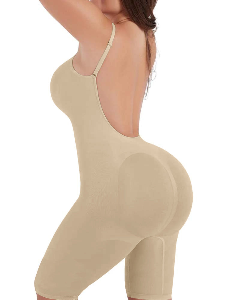 Body moldeador sin costuras, sin espalda, de longitud media con control de abdomen