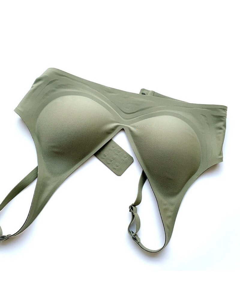 Brasier inalámbrico push up sin costuras con escote en V